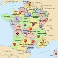 carte france 22 regions blasons