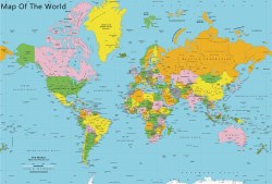 carte du monde en projection mercator
